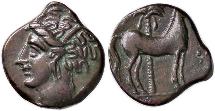 GRECHE - SICILIA - Siculo-Puniche - AE 17 Mont. 5543; S. Cop. 1002 (AE g. 2,08)...