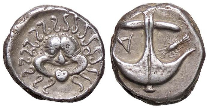 GRECHE - TRACIA - Apollonia Pontica - Dracma S. Cop. 456; Sear 1655 (AG g. 3,19)...