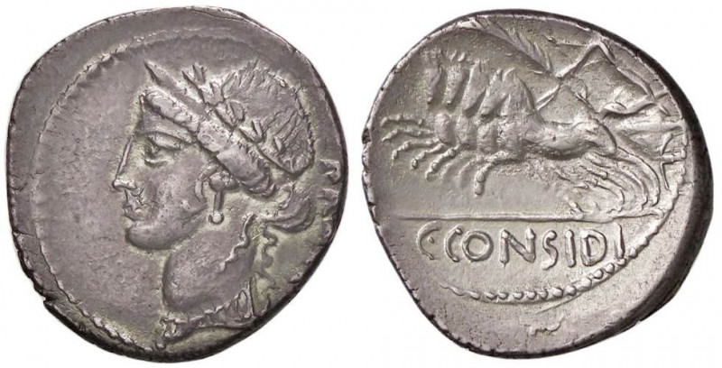 ROMANE REPUBBLICANE - CONSIDIA - C. Considius Paetus (46 a.C.) - Denario B. 7; C...
