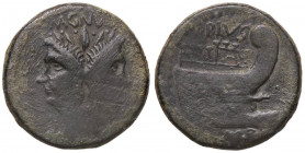 ROMANE REPUBBLICANE - POMPEIA - Sex. Pompeius Magnus (42 a.C.) - Asse B. 20; Cr. 479/1 (AE g. 20,4)
meglio di MB