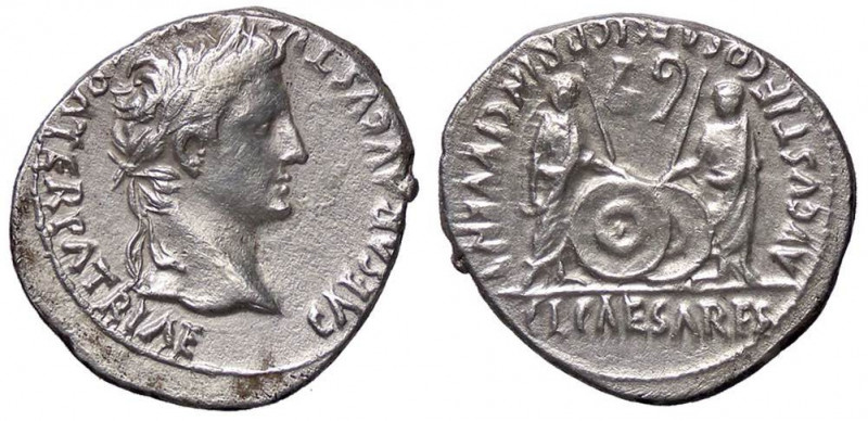 ROMANE IMPERIALI - Augusto (27 a.C.-14 d.C.) - Denario (Lugdunum) C. 43; RIC 350...