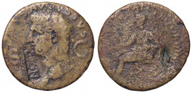 ROMANE IMPERIALI - Augusto (27 a.C.-14 d.C.) - Dupondio (Restituzione di Tiberio) C. 87 (AE g. 11,74) Contromarca al D/
MB

Contromarca al D/