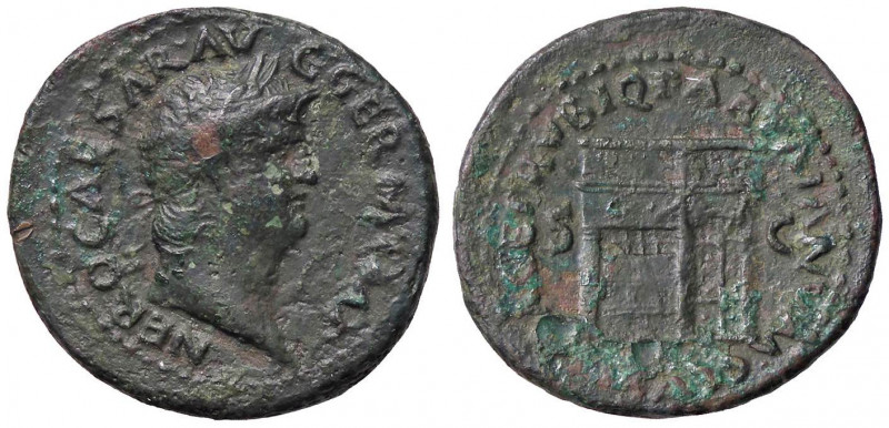 ROMANE IMPERIALI - Nerone (54-68) - Asse C. 142 (AE g. 11,61) Sedimenti al R/
B...
