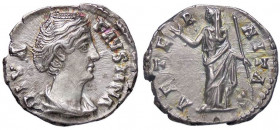 ROMANE IMPERIALI - Faustina I (moglie di A. Pio) - Denario C. 26 (12 Fr.); RIC 344 (AG g. 3,19) Eccezionale, con inizio di patina iridescente
qFDC
...