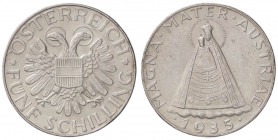 ESTERE - AUSTRIA - Prima Repubblica (1918-1938) - 5 Scellini 1935 Kr. 2853 AG
qFDC