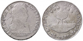 ESTERE - BOLIVIA - Repubblica (1825) - 4 Soles 1830 JL Kr. 96a.1 AG
MB-BB