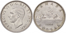ESTERE - CANADA - Giorgio VI (1936-1952) - Dollaro 1946 Kr. 37 AG
BB+