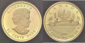 ESTERE - CANADA - Elisabetta II (1952) - 50 Cents 2005 (AU g. 1,27)AU999, 1/25 di oncia In confezione
FS

AU999, 1/25 di oncia - In confezione
