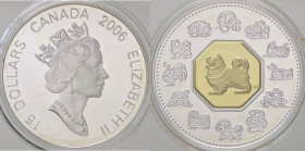 ESTERE - CANADA - Elisabetta II (1952) - 15 Dollari 2006 - Astrologia cinese AG Parte centrale del R/ placcato oro In confezione
FS

Parte centrale...