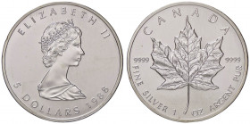 ESTERE - CANADA - Elisabetta II (1952) - 5 Dollari 1988 Kr. 163 AG
FDC