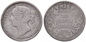 ESTERE - CANADA-NEWBRUNSWICK - Vittoria (1837-1901) - 20 Cents 1862 Kr. 9 R AG
meglio di MB