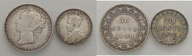 ESTERE - CANADA-NEWFOUNDLAND - Vittoria (1837-1901) - 50 Centesimi 1899 Kr. 6 AG Assieme a 20 cents 1912 - Lotto di 2 monete
MB÷qBB

Assieme a 20 c...
