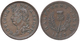 ESTERE - CANADA-NOVA SCOTIA - Giorgio IV (1820-1830) - Token 1823 Kr. 1 R CU da 1/2 penny
BB

da 1/2 penny -
