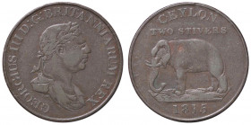 ESTERE - CEYLON - Giorgio III (1760-1820) - 2 Stivers 1815 Kr. 82.1 CU
qBB