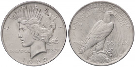 ESTERE - U.S.A. - Dollaro 1922 - Pace Kr. 150 AG
qFDC