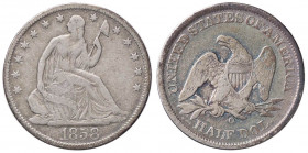 ESTERE - U.S.A. - Mezzo dollaro 1858 O - Seated Liberty AG
qBB