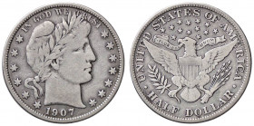 ESTERE - U.S.A. - Mezzo dollaro 1907 - Barber Kr. 116 AG
meglio di MB