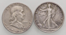 ESTERE - U.S.A. - Mezzo dollaro 1943 - Walking Liberty AG Assieme a 1/2 dollaro 1951 (qFDC) - Lotto di 2 monete
BB+

Assieme a 1/2 dollaro 1951 (qF...