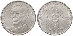 ESTERE - YUGOSLAVIA - Repubblica Popolare - 1.000 Dinari 1980 - Tito Kr. 78 AG
FDC