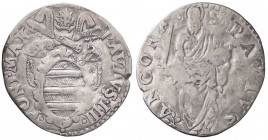 ZECCHE ITALIANE - ANCONA - Paolo IV (1555-1559) - Giulio CNI 40; Munt. 44 (AG g. 3,01)
meglio di MB