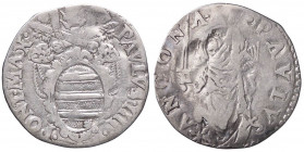 ZECCHE ITALIANE - ANCONA - Paolo IV (1555-1559) - Giulio CNI 40; Munt. 44 (AG g. 2,61)
MB