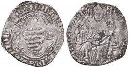 ZECCHE ITALIANE - MILANO - Giovanni Maria Visconti (1402-1412) - Grosso da un soldo e mezzo Crippa 2/B; MIR 135/2 (AG g. 2,32)Globetto sopra la biscia...