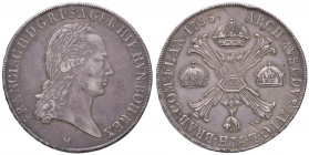 ZECCHE ITALIANE - MILANO - Francesco II d'Asburgo - Lorena (1792-1800) - Crocione 1795 CNI 15; Mont. 164 RR AG Colpetto - Patinata
BB-SPL

Colpetto...