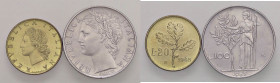 REPUBBLICA ITALIANA - Repubblica Italiana (monetazione in lire) (1946-2001) - 20 Lire 1968 - Ramo di quercia Mont. 12 R BT Assieme a 10 lire 1965 - Lo...