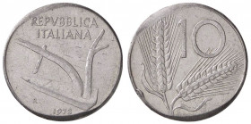 REPUBBLICA ITALIANA - Repubblica Italiana (monetazione in lire) (1946-2001) - 10 Lire 1973 IT Schiacciature di conio
SPL-FDC

Schiacciature di coni...