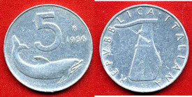 REPUBBLICA ITALIANA - Repubblica Italiana (monetazione in lire) (1946-2001) - 5 Lire 1956 Mont. 8 RR IT Graffio
qBB/BB

Graffio