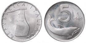 REPUBBLICA ITALIANA - Repubblica Italiana (monetazione in lire) (1946-2001) - 5 Lire 1969 Mont. 12 NC IT 1 della data rovesciato
FDC

1 della data ...