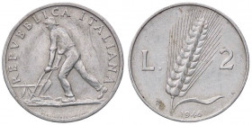 REPUBBLICA ITALIANA - Repubblica Italiana (monetazione in lire) (1946-2001) - 2 Lire 1946 Mont. 3 R IT Segni al D/
BB

Segni al D/