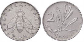 REPUBBLICA ITALIANA - Repubblica Italiana (monetazione in lire) (1946-2001) - 2 Lire 1958 Mont. 7 RR IT
BB