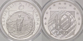 REPUBBLICA ITALIANA - Repubblica Italiana (monetazione in euro) (2002) - 10 Euro 2005 - Europa AG Senza confezione
FS

Senza confezione