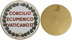 MEDAGLIE - PAPALI - Giovanni XXIII (1958-1963) - Placchetta Per auto per il concilio Vaticano II RR AE dorato Ø 73
Ottimo