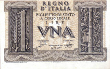 CARTAMONETA - BIGLIETTI DI STATO - Vittorio Emanuele III (1900-1943) - Lira 14/11/1939 Alfa 15; Lireuro 4A Grassi/Porena/Cossu Taglio spostato in alto...