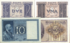 CARTAMONETA - BIGLIETTI DI STATO - Vittorio Emanuele III (1900-1943) - Serie Impero 4 valori
SPL÷FDS

4 valori -