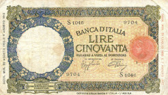 CARTAMONETA - BANCA d'ITALIA - Repubblica Sociale (1943-1945) - 50 Lire - Lupa 23/08/1943 - B.I. L'Aquila Alfa 257; Lireuro 11A RRR Azzolini/Urbini
M...