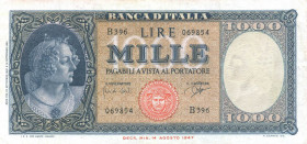 CARTAMONETA - BANCA d'ITALIA - Repubblica Italiana (monetazione in lire) (1946-2001) - 1.000 Lire - Medusa 25/09/1961 Alfa 699; Lireuro 54E R Carli/Ri...