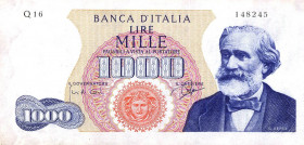 CARTAMONETA - BANCA d'ITALIA - Repubblica Italiana (monetazione in lire) (1946-2001) - 1.000 Lire - Verdi 1° tipo 05/07/1963 Alfa 711; Lireuro 55B RR ...