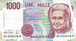 CARTAMONETA - BANCA d'ITALIA - Repubblica Italiana (monetazione in lire) (1946-2001) - 1.000 Lire - Montessori 18/12/1995 Alfa 738; Lireuro 58E Fazio/...