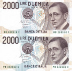 CARTAMONETA - BANCA d'ITALIA - Repubblica Italiana (monetazione in lire) (1946-2001) - 2.000 Lire - Marconi 06/03/1992 Alfa 744; Lireuro 60B Ciampi/Sp...