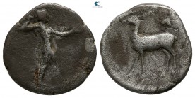 Bruttium. Kaulonia circa 475-425 BC. 1/3 Nomos AR