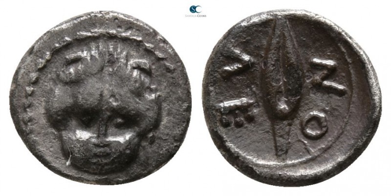 Sicily. Leontinoi circa 476-466 BC.
Litra AR

8mm., 0,61g.

Facing lion’s s...
