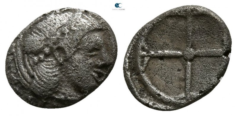 Sicily. Syracuse. Hieron I. 478-466 BC.
Litra AR

8mm., 0,65g.

Diademed he...
