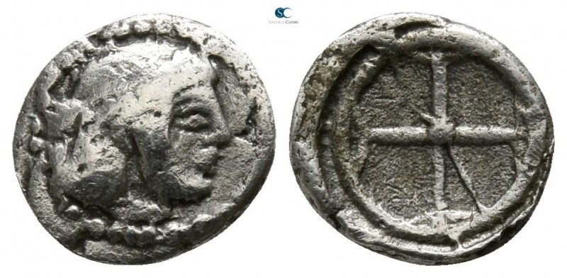 Sicily. Syracuse. Hieron I. 478-466 BC.
Litra AR

7mm., 0,62g.

Diademed he...