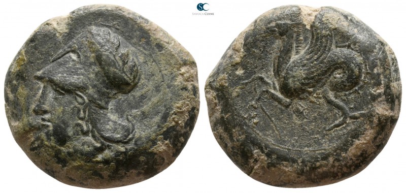 Sicily. Syracuse 405-367 BC.
Bronze Æ

19mm., 10,85g.

ΣΥΡΑ; head of Athena...