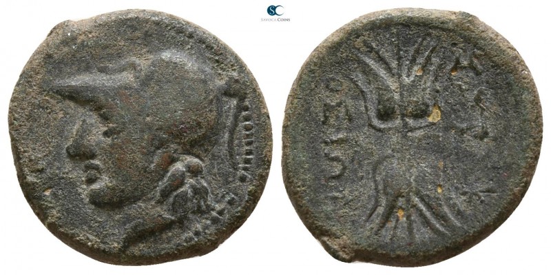 Sicily. Syracuse. Agathokles 317-289 BC.
Bronze Æ

14mm., 2,49g.

Helmeted ...