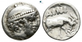 Thrace. Ainos circa 427-424 BC. Diobol AR