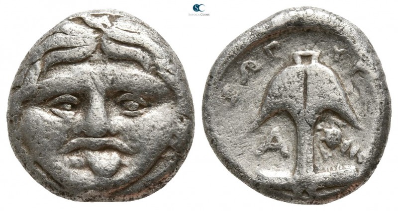 Thrace. Apollonia Pontica circa 350 BC. Zopyros, magistrate..
Drachm AR

13mm...